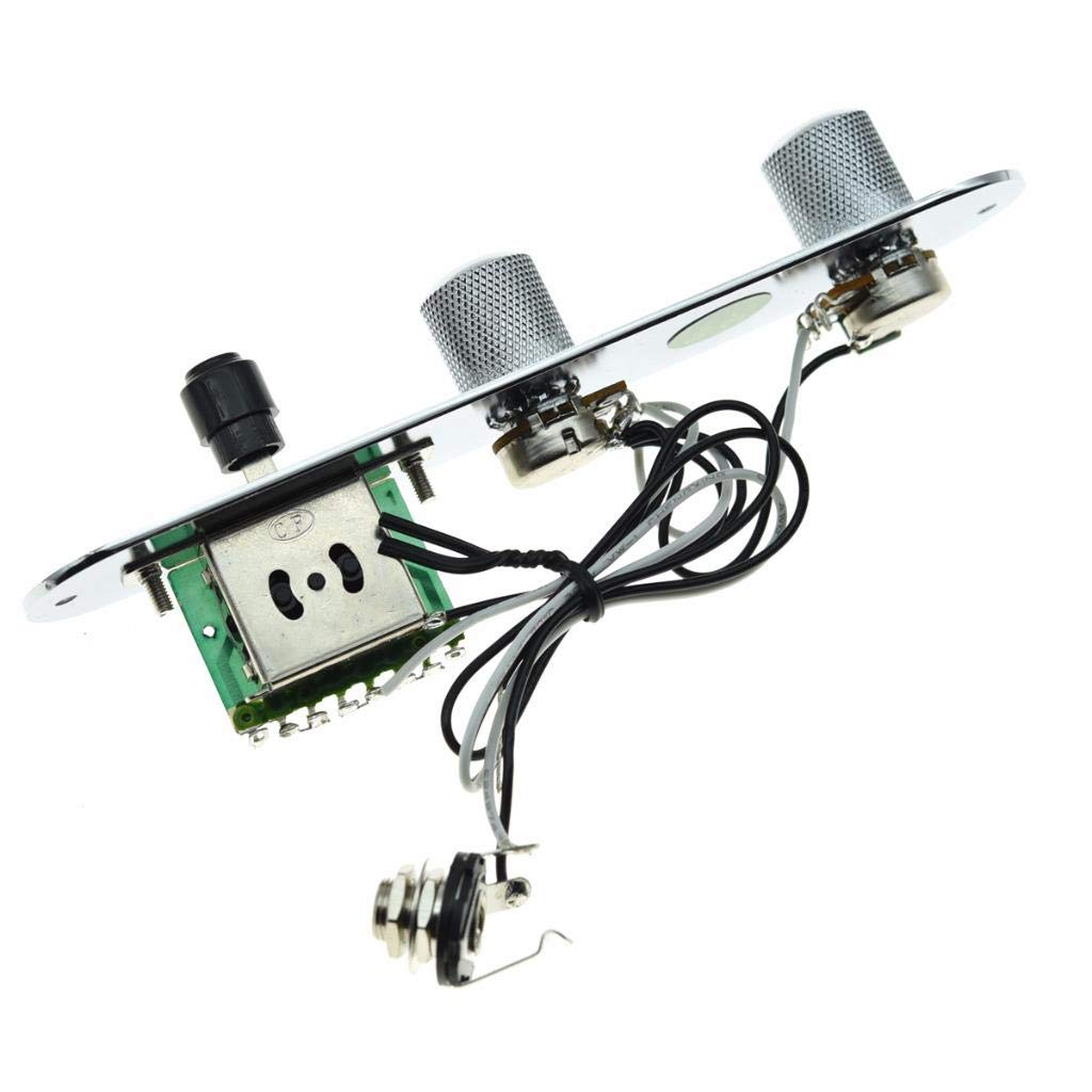 Dopro Loaded Control Plate Pre-Wired 3-Way Control Plate with Wiring Harness for Fender Tele/Telecaster Guitars Chrome